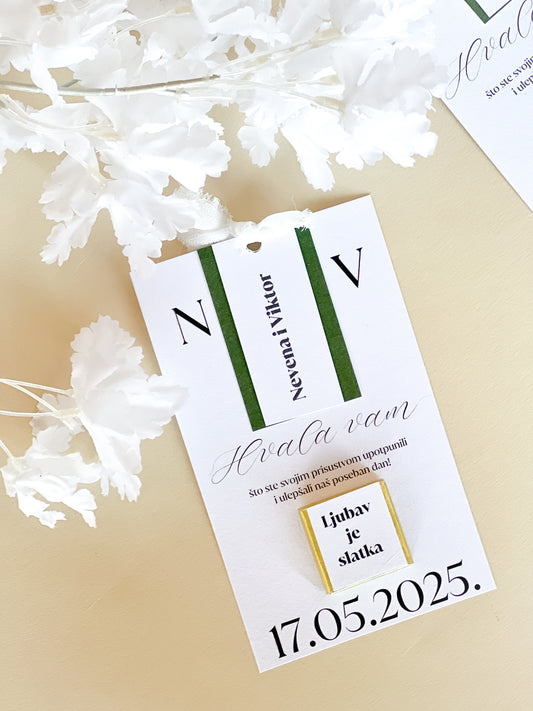 Zahvalnica sa čokoladicom Green