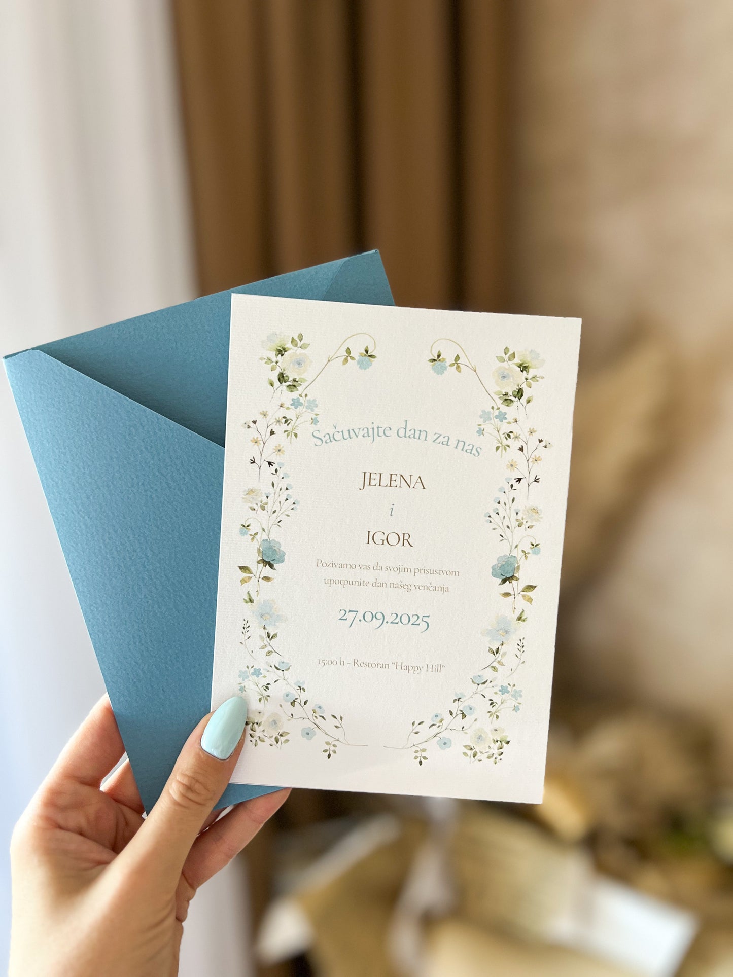 Pozivnica Blue Flower