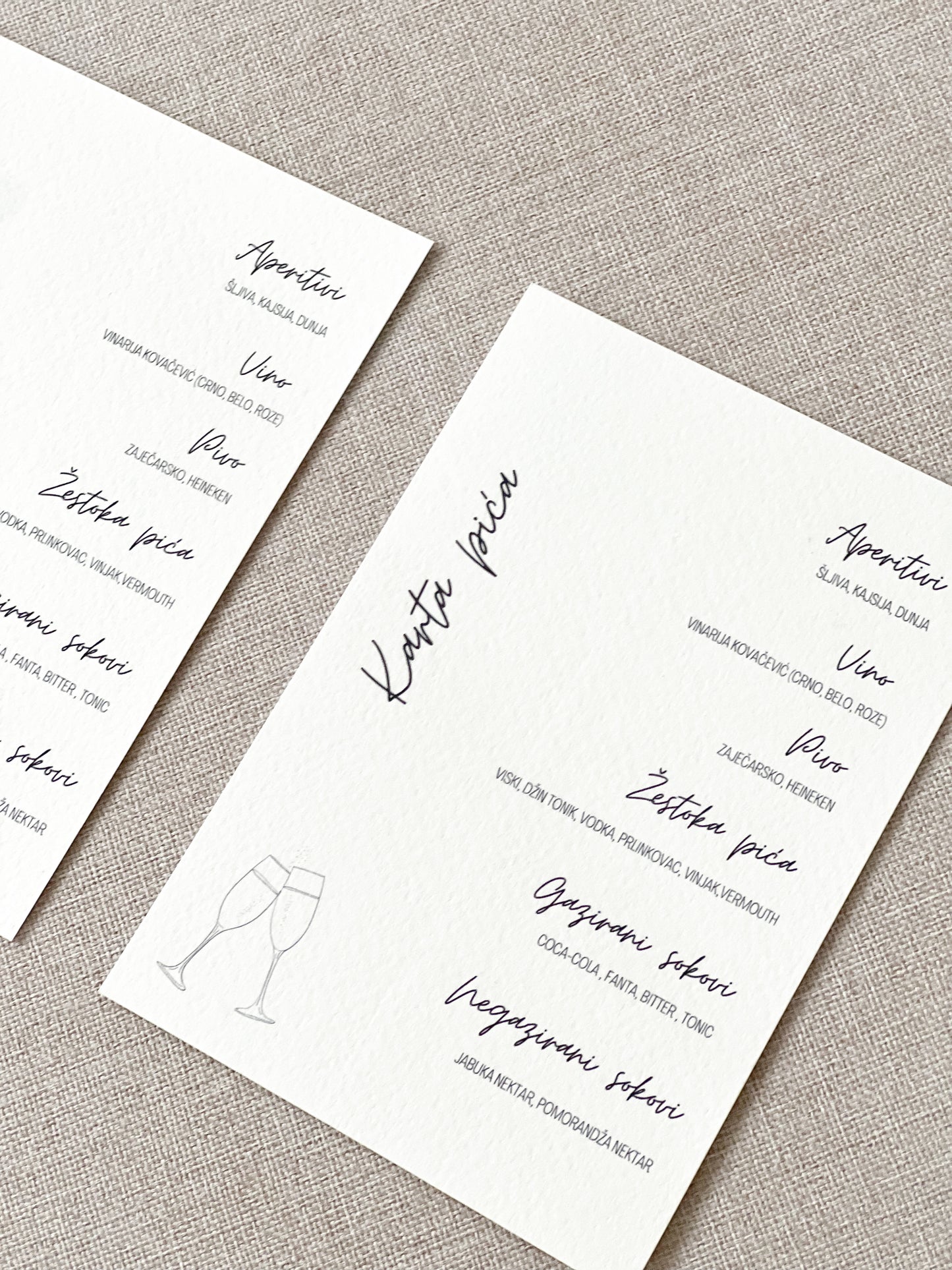 Karta pića - minimalist