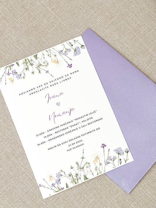Pozivnica Lila Flower