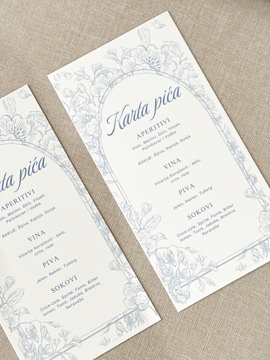 karta pica Blue Floral