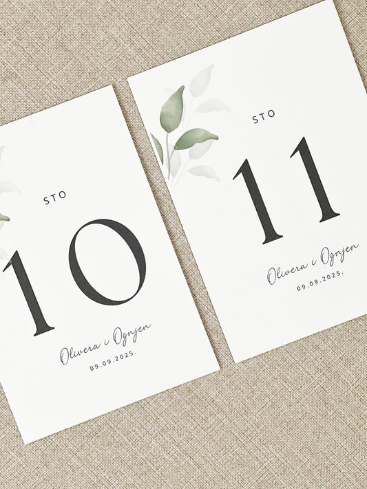 Brojevi za sto Green Elegance