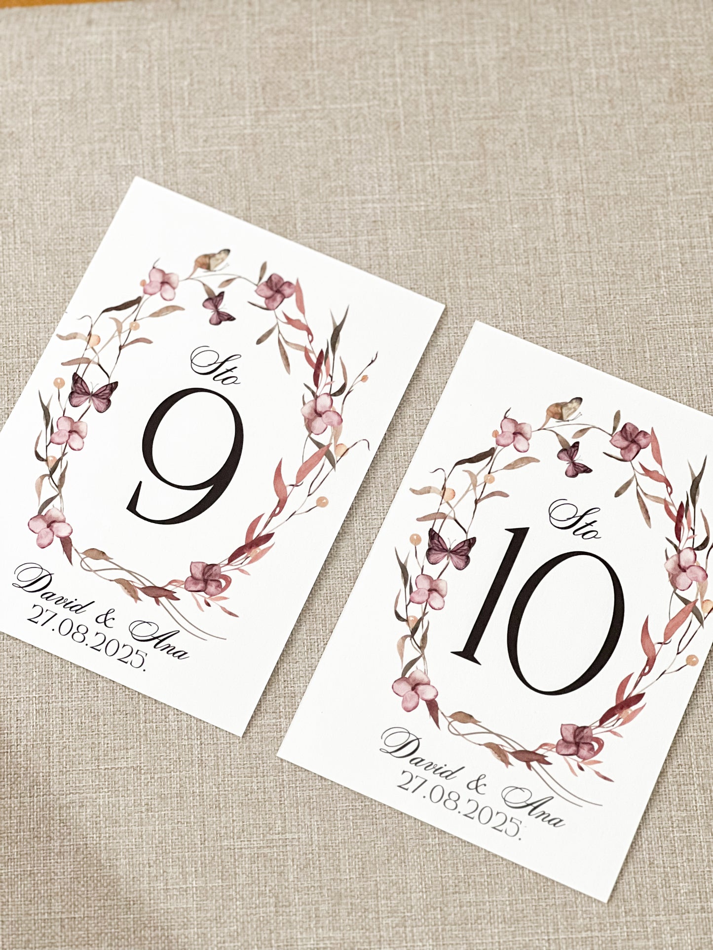 Brojevi za sto Vintage Floral