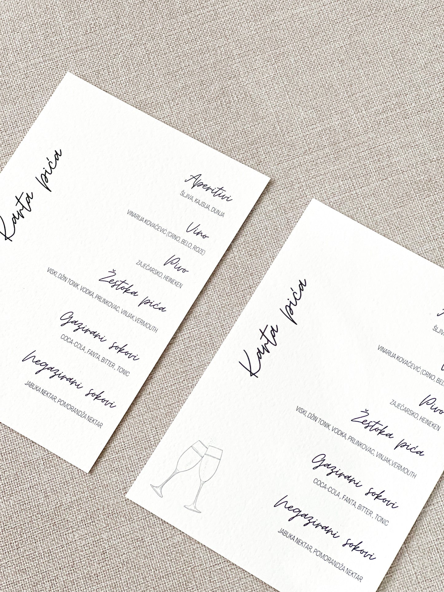 Karta pića - minimalist